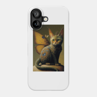 Vintage Cat Dragon with Butterfly Wings Phone Case
