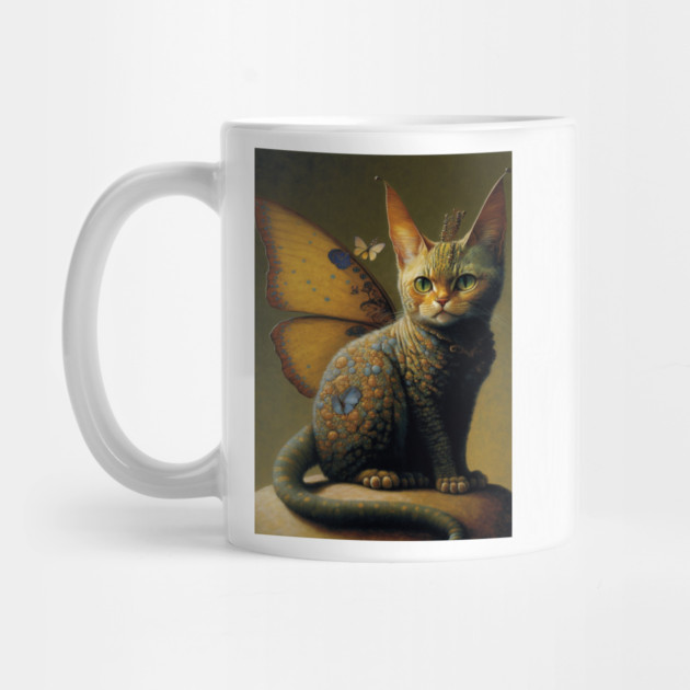 Vintage Cat Dragon with Butterfly Wings by Darksavage