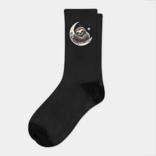 Sloth sleeping on the moon Socks
