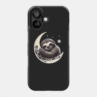 Sloth sleeping on the moon Phone Case