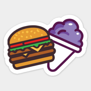 Burger and a Grape Snow Cone Sticker