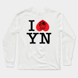 I Heart Yew Nork-Black Text Long Sleeve T-Shirt