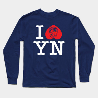 I Heart Yew Nork-White Text Long Sleeve T-Shirt