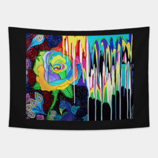 Rainbow Rose Tapestry