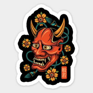 Oni mask japanese Sticker