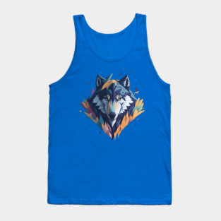 Geometeric Wolf Head Tank Top