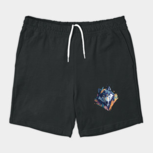 Geometeric Wolf Head Shorts