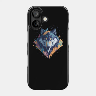 Geometeric Wolf Head Phone Case