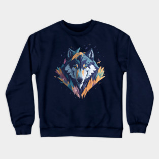Geometeric Wolf Head Crewneck Sweatshirt