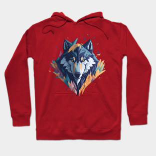 Geometeric Wolf Head Hoodie