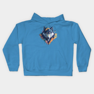 Geometeric Wolf Head Kids Hoodie