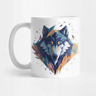Geometeric Wolf Head Mug