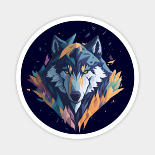 Geometeric Wolf Head Magnet