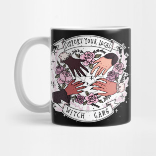 support your local witch gang [wht on blk] Mug