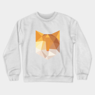 Geometric Orange Cat Face Crewneck Sweatshirt
