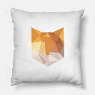 Geometric Orange Cat Face Pillow