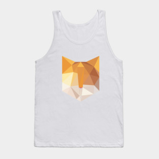 Geometric Orange Cat Face Tank Top