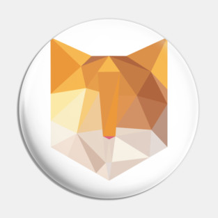 Geometric Orange Cat Face Pin