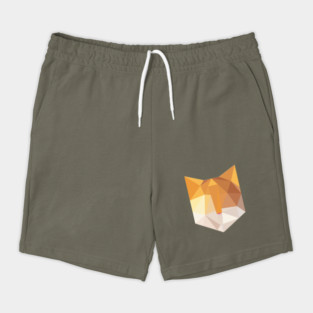 Geometric Orange Cat Face Shorts