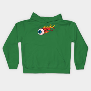 Flaming Eyeball Kids Hoodie