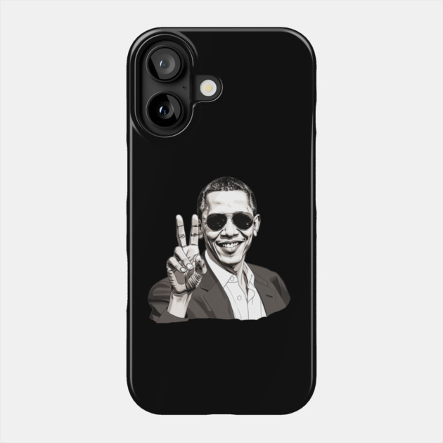 Barack Obama throwing up the peace sign Phone Case by UrbanLifeApparel
