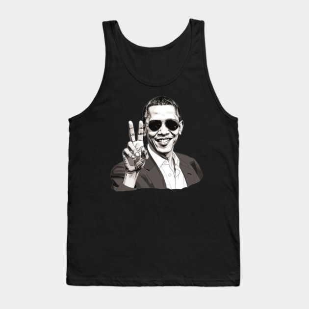 Barack Obama throwing up the peace sign Tank Top by UrbanLifeApparel