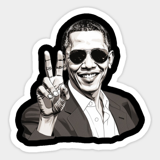 Barack Obama throwing up the peace sign Magnet by UrbanLifeApparel