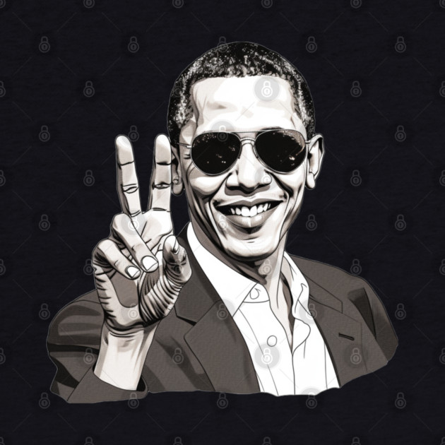 Barack Obama throwing up the peace sign by UrbanLifeApparel
