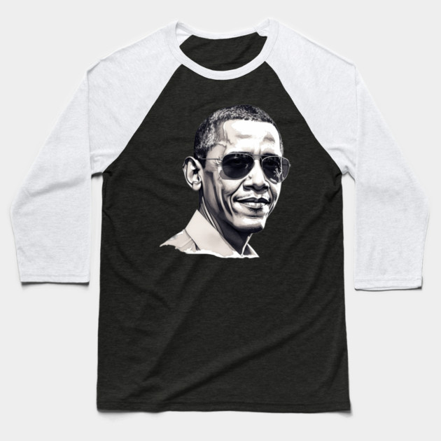 Barack Obama, Black History Baseball T-Shirt by UrbanLifeApparel