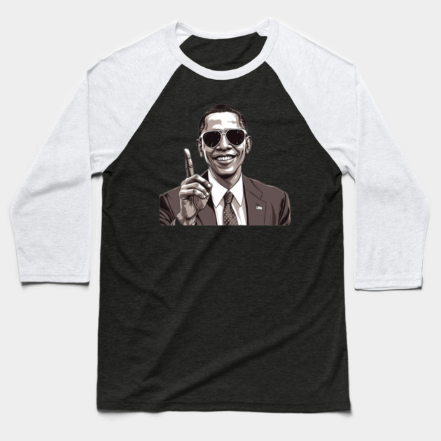 Barack Obama #1 Baseball T-Shirt by UrbanLifeApparel