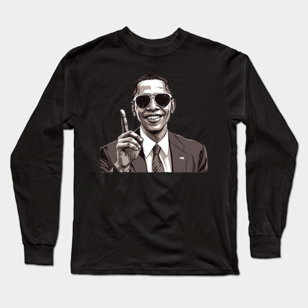 Barack Obama #1 Long Sleeve T-Shirt by UrbanLifeApparel