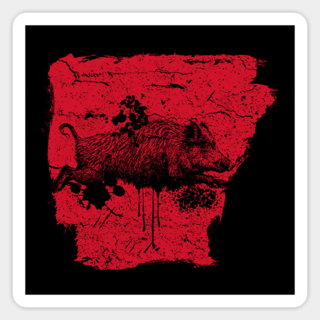 Messy Arkansas Pig Magnet by rt-shirts