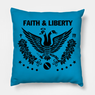 Faith & Liberty Black Logo Pillow