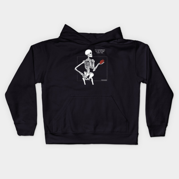 Skeleton Love Kids Hoodie by Tommy Devoid
