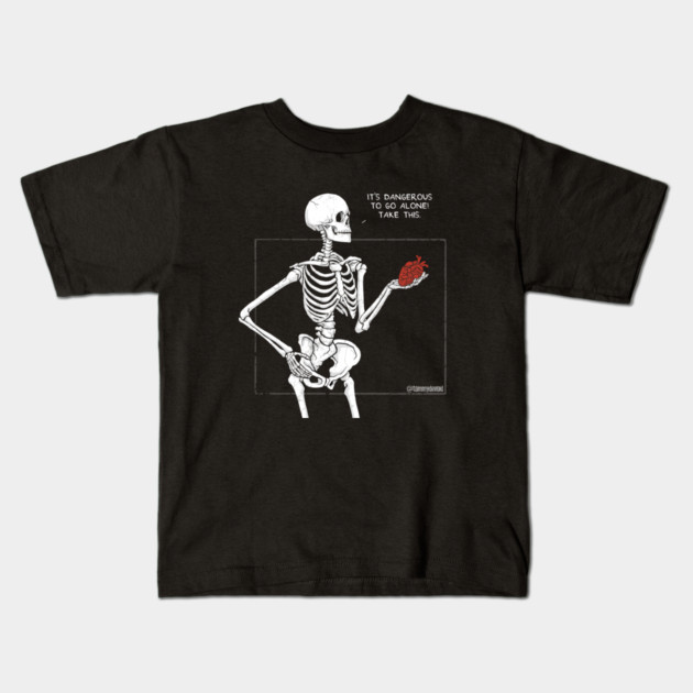 Skeleton Love Kids T-Shirt by Tommy Devoid
