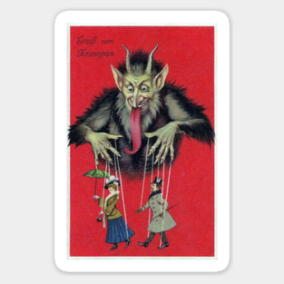 Puppet Master Krampus Victorian greeting Sticker