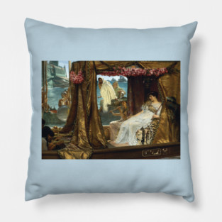 The Meeting of Antony and Cleopatra, 41 BC - Sir Lawrence Alma-Tadema Pillow