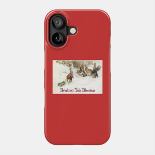 Yule Greetings Rabbits - Beatrix Potter Phone Case