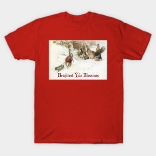 Yule Greetings Rabbits - Beatrix Potter T-Shirt
