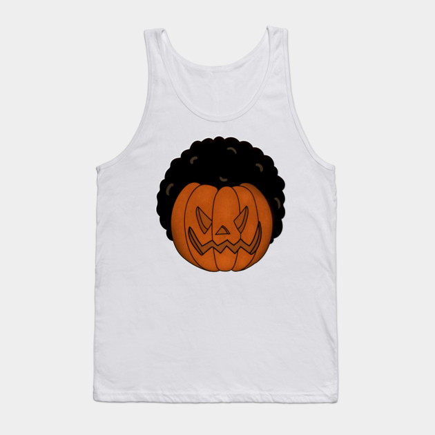 Afro Pumpkin, Funny Halloween Tank Top by logiamerch