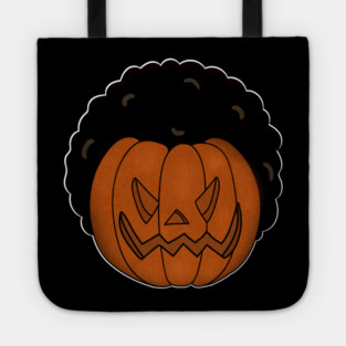 Afro Pumpkin, Funny Halloween Tote
