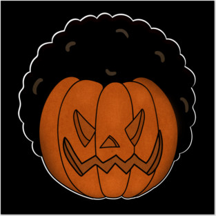 Afro Pumpkin, Funny Halloween Posters and Art