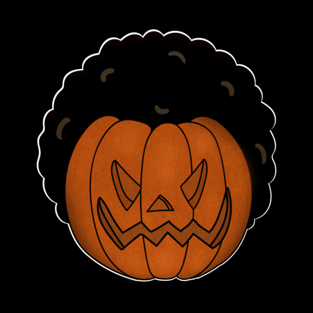 Afro Pumpkin, Funny Halloween by logiamerch