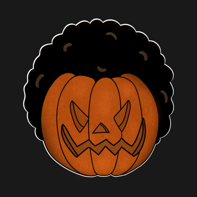 Afro Pumpkin, Funny Halloween by logiamerch