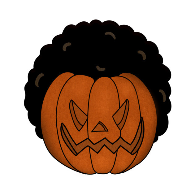 Afro Pumpkin, Funny Halloween by logiamerch