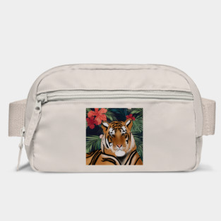 Tropcial Art with Beautiful Tiger Floral Bag