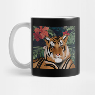 Tropcial Art with Beautiful Tiger Floral Mug