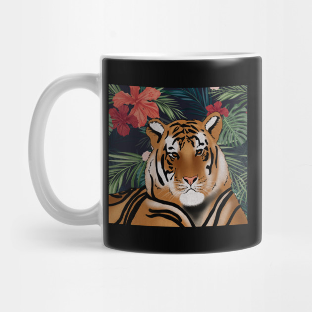 Tropcial Art with Beautiful Tiger Floral by logiamerch