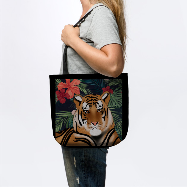 Tropcial Art with Beautiful Tiger Floral by logiamerch