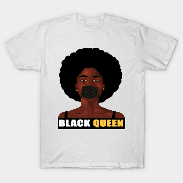 Black Queen Afro Pride T-Shirt by logiamerch